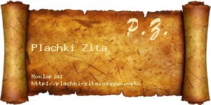 Plachki Zita névjegykártya